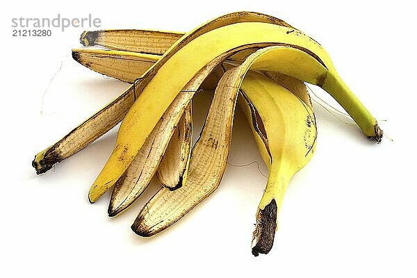 Banana peels isolated on white background. Material for compost  organic fertilizers