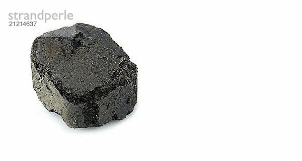 Coal fuel briquette isolated on white background