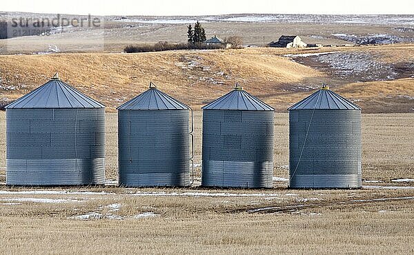 Prairie Landscape in winter Saskatchewan Canada scenic