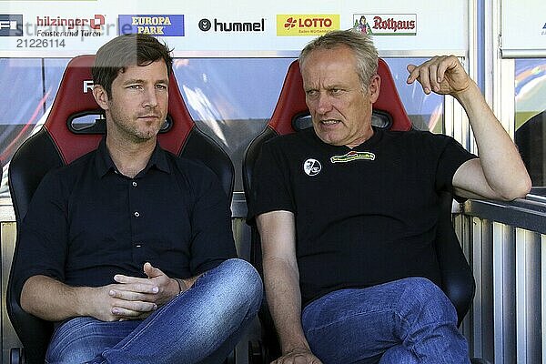 Vorstand Sport Jochen Saier (Freiburg) und Trainer Christian Streich (Freiburg) vor dem Testspiel  SC Freiburg  Real Sociedad San Sebastian