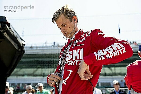 MARCUS ERICSSON (8) of Kumla  Sweden suits up prior to a practice session for the Indianapolis 500 at Indianapolis Motor Speedway in Speedway IN