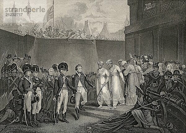 Surrender of two sons of Tipu Sultan  siege of Seringapatam  Third Anglo Mysore War  1791