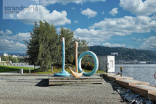 Tjuvholmen sculpture park in Oslo  Norway  Europe