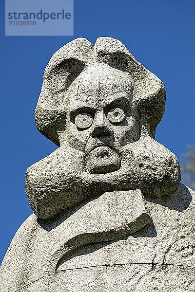 Bergen  Norway  May 2015: Close-up and detail of Henrik Ibsen statue at Engen  The National Stage  Bergen  Norway  Europe