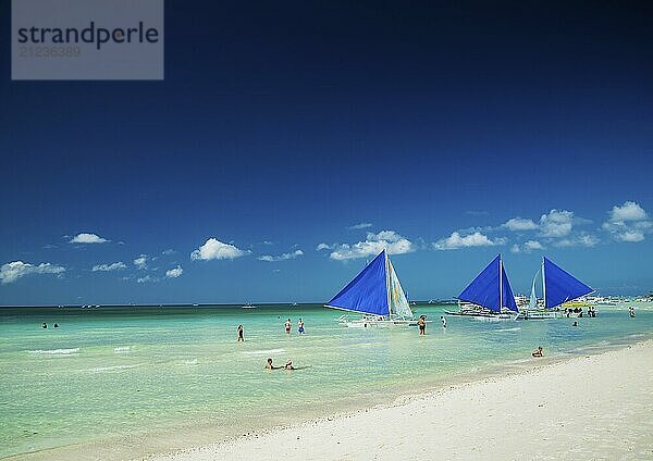 Station 2 Hauptstrandbereich des Tropenparadieses auf der Insel Boracay auf den Philippinen