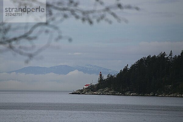 Lighthouse in Vancouver Burrard Inlet looking west