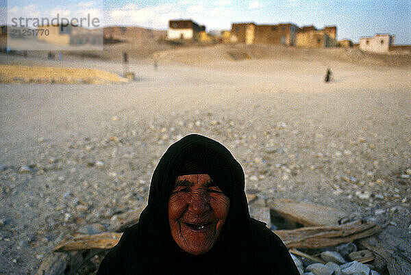 An elderly woman smiling in El-Qurna - small village near Luxor  Egypt.