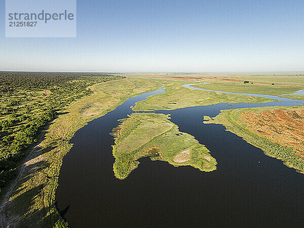 Aerial View of Okavango Delta  Chobe National Park  Botswana