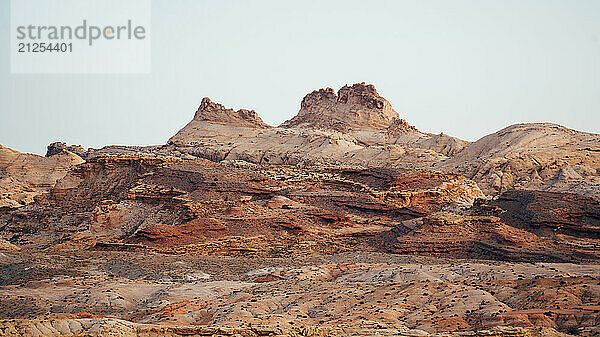 Orange Desert Mountains At Sunrise