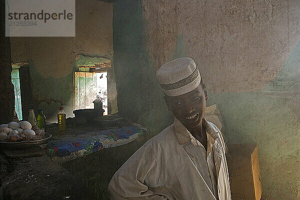 Boy in a tea shop in northern Sudan.