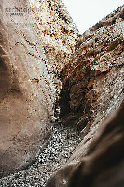 Narrow Sand Stone Slot Canyon In Central Utah