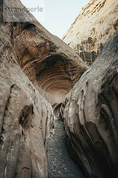 Twisty Sandstone Slot Canyon In Central Utah With No People