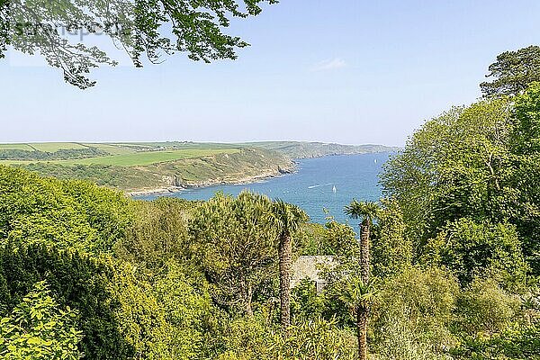 Blick auf die Küste mit Blick nach Osten in Richtung Prawle Point von Sharpitor  Salcombe  South Deven  England  UK