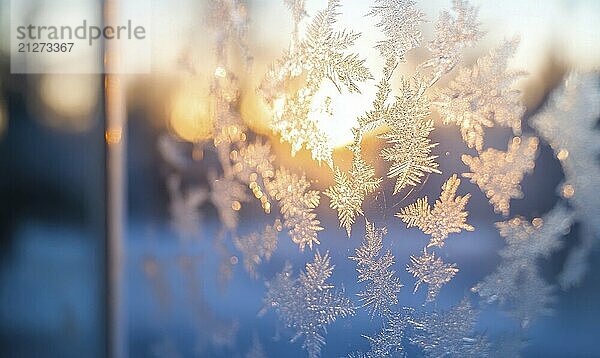 Ein Fenster mit Milchglas und eine Sonne scheint durch sie. Die Sonne wirft einen warmen Schein auf das Milchglas und erzeugt eine schöne und heitere Szene  die AI erzeugt  KI generiert