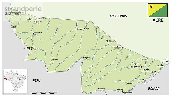 Karte des brasilianischen Bundesstaates Acre