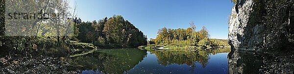 Panorama vom Donauufer beim Amalienfelsen