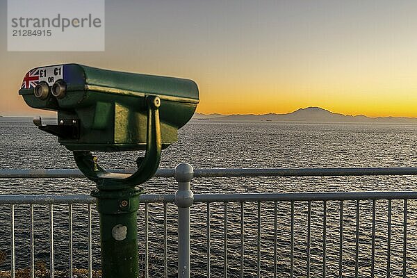 Schöne Aussicht Landschaft von Afrika von Gibraltar in Spanien Südküste  Europa  UK  Großbritannien  Europa