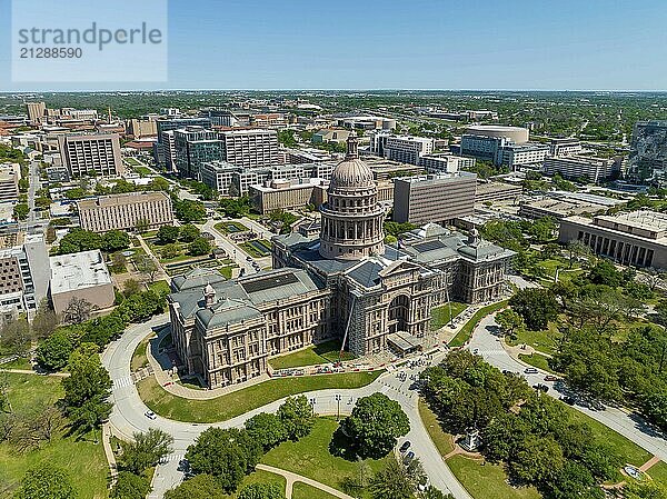 Luftaufnahme des Texas State Capitol Building in der Stadt Austin  Texas