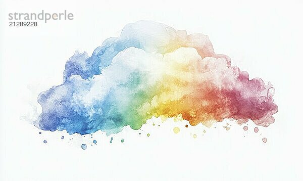 Eine bunte Wolke mit einem Regenbogen darin. Die Farben sind hell und lebendig  wodurch ein Gefühl von Freude und Glück. Die Wolke ist in den Himmel schweben  so daß der Eindruck von Freiheit und Leichtigkeit KI erzeugt  KI generiert