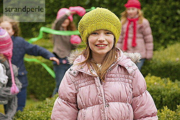 Smiling Young Girl Outdoors