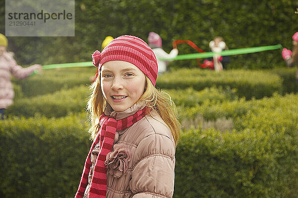 Smiling Young Girl Outdoors