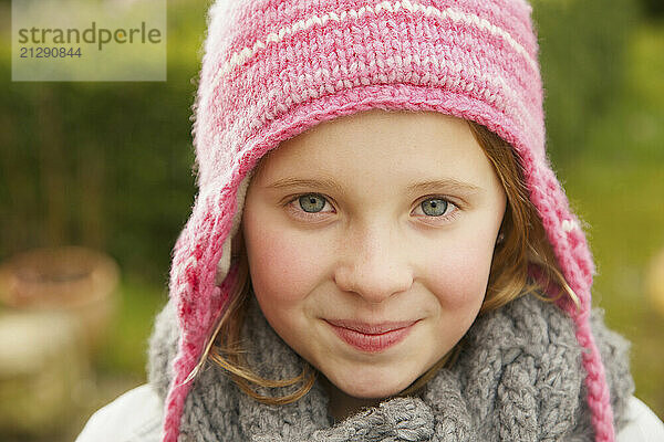 Close up of Young Girl Outdoors