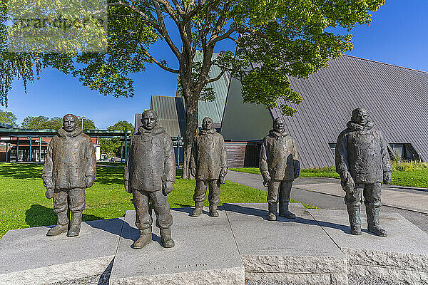 View of Roald Amundsen monument sculpture at The Fram Museum  Bygdoynesveien  Oslo  Norway  Scandinavia  Europe