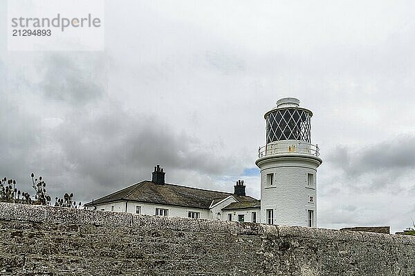 A vertical view of the St Bees Ligthouse in northern England