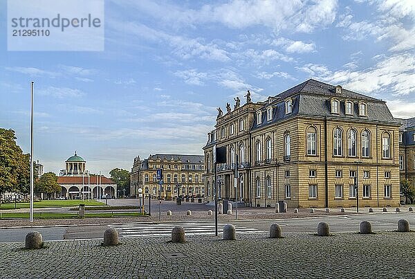 View of Schlossplatz square with new palace  Stuttgart  Germany  Europe