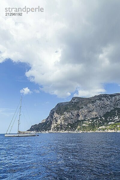 Capri island in a beautiful summer day in Italy