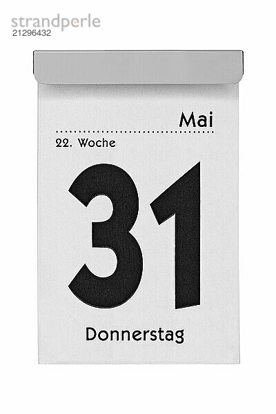 Calendar shows 31 May  the deadline for filing income tax returns in Germany  against a white background