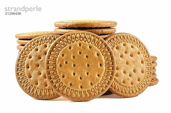 Group of biscuits on white isolated background