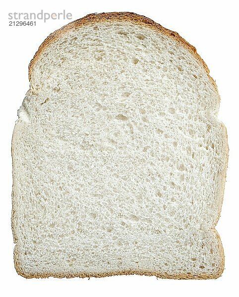 An Isolated Piece Of Sliced White Bread On A White Background