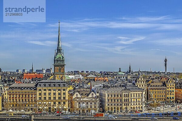 View of Gamla Stan from the Sodermalm island in Stockholm  Sweden  Europe