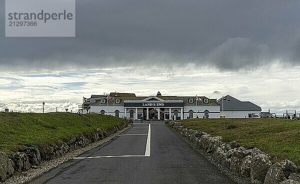 Land's End  United Kingdom  3 September  2022: view of the Land's End tourist complex and attractions in western Cornwall  Europe