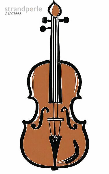 Classical violin. Isolated musical instrument on white background. illustration in flat style design