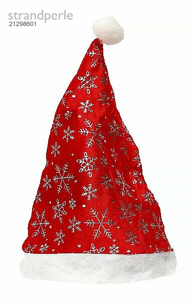 Santa Claus christmas red hat isolated on white