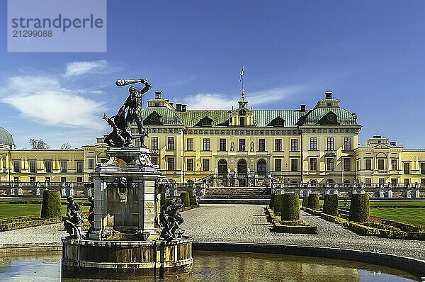 The Drottningholm Palace is the private residence of the Swedish royal family in Stockholm  Sweden  Europe