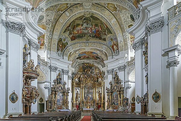 Banz Abbey is a former Benedictine monastery  north of Bamberg  Bavaria  Germany. Church interior