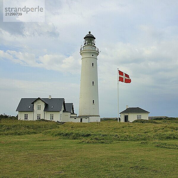 Beautiful old lighthouse in Hirtshals  Denmark  Europe