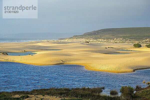 Landscape view on Bordeira beach near Carrapateira on the costa Vicentina in the Algarve in Portugal. Beauty in nature