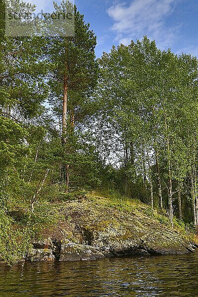 Beautiful landscape with lake in Karelia