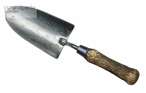 Isolated Small Grungy Garden Trowel On A White Background