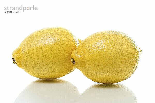 Lemons on white with white background