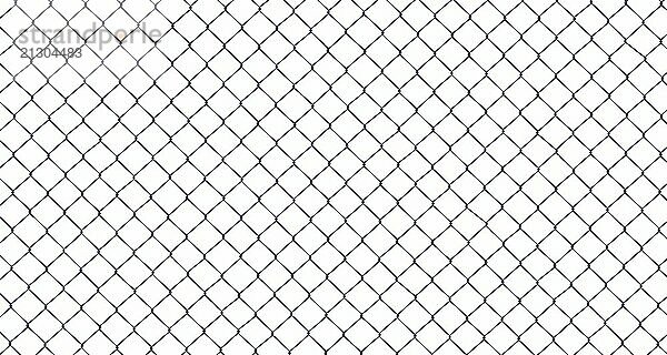 High Resolution Isolated Chain-Link (Or Wire Net Or Wire-Mesh) Fence On A White Background