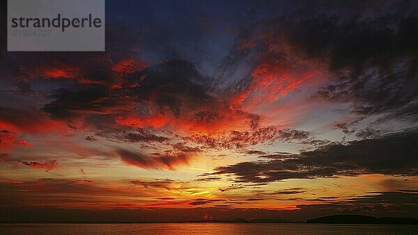 Beautiful landscape with tropical sea sunset background