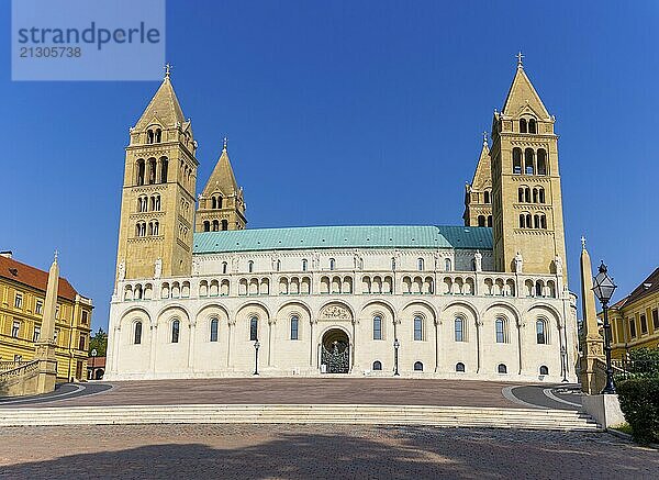 Pecs  Hungary  13 October  2022: view of historic Saints Peter and Paul Cathedral in downtown Pécs  Europe