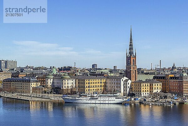 View of Riddarholmen from the Sodermalm island in Stockholm  Sweden  Europe