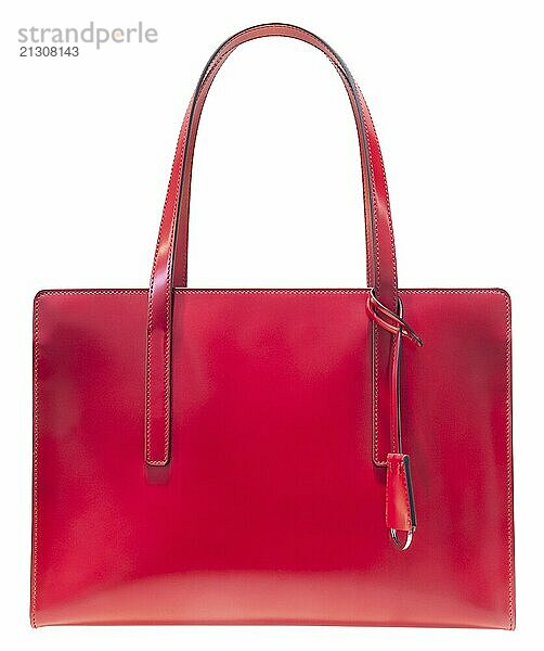 Luxury Red Designer Handbag Or Purse  Isolated On A White Backgrund