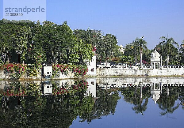 Beautiful view on Pichola lake in Udaipur India